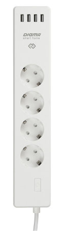 Сетевой фильтр дистанционное вкл/выкл приборов Digma DiPlug Strip 40